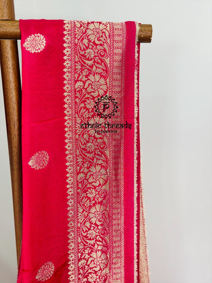 Banarasi Semi Silk Sarees with Antique Zari Border