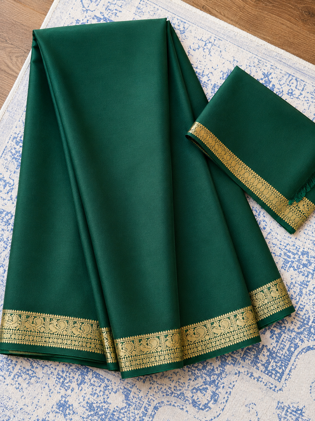 Semi Mysore Silk Saree with Rich Zari Border