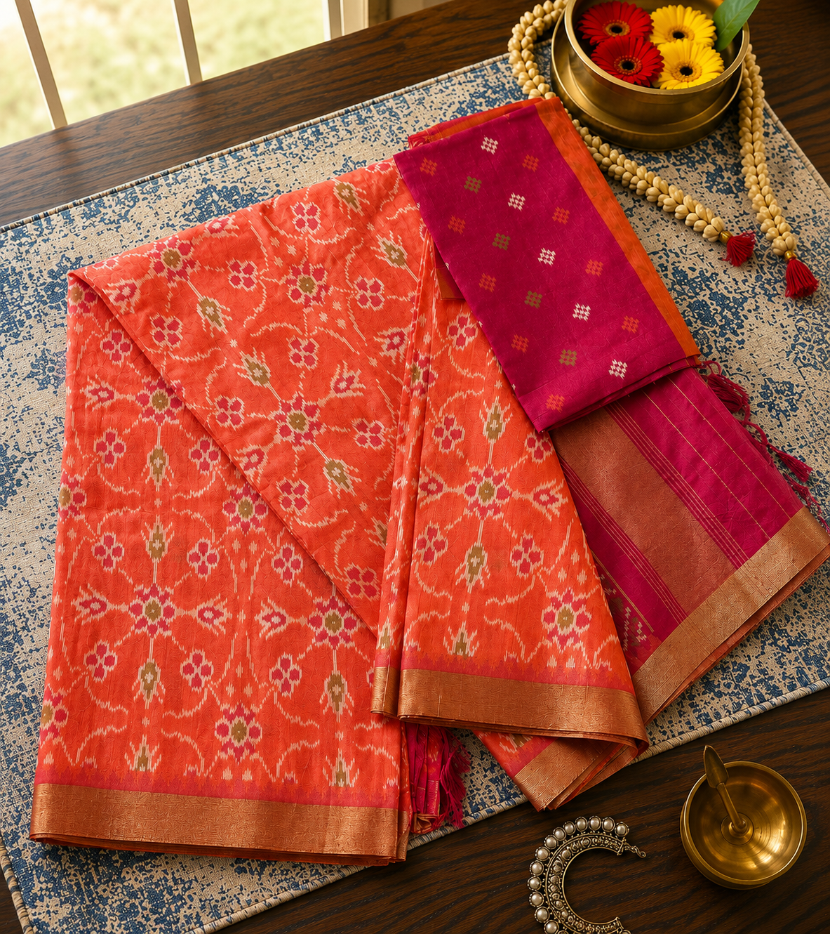 Semi Ikat Pochampally Saree