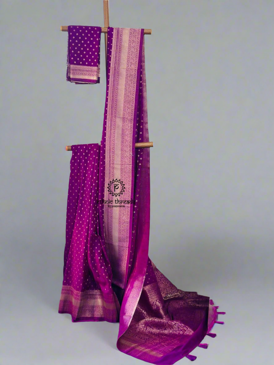 Georgette Banarsi Sarees with Zari Border