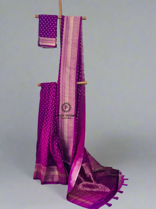 Georgette Banarsi Sarees with Zari Border