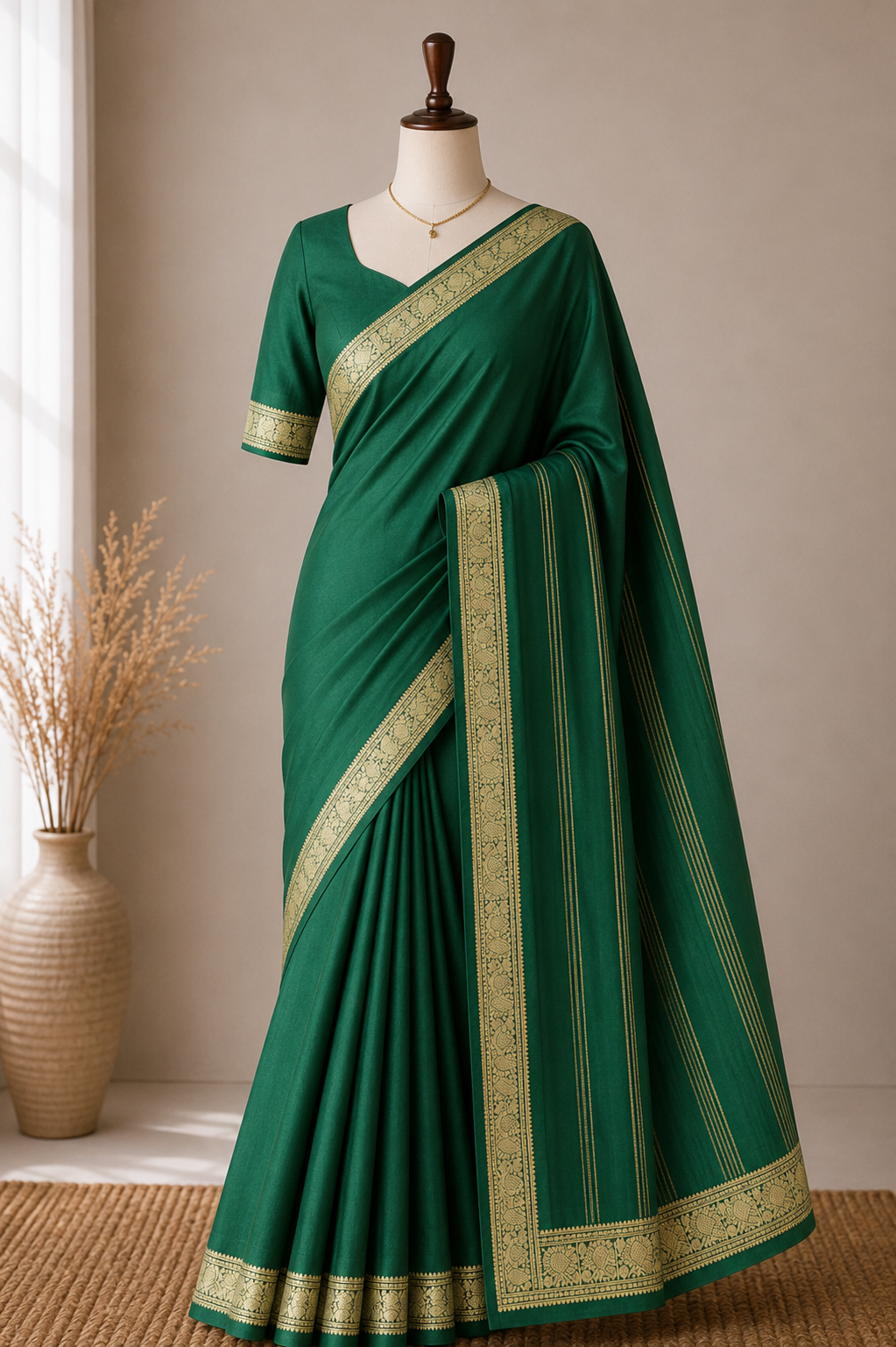 Semi Mysore Silk Saree with Rich Zari Border