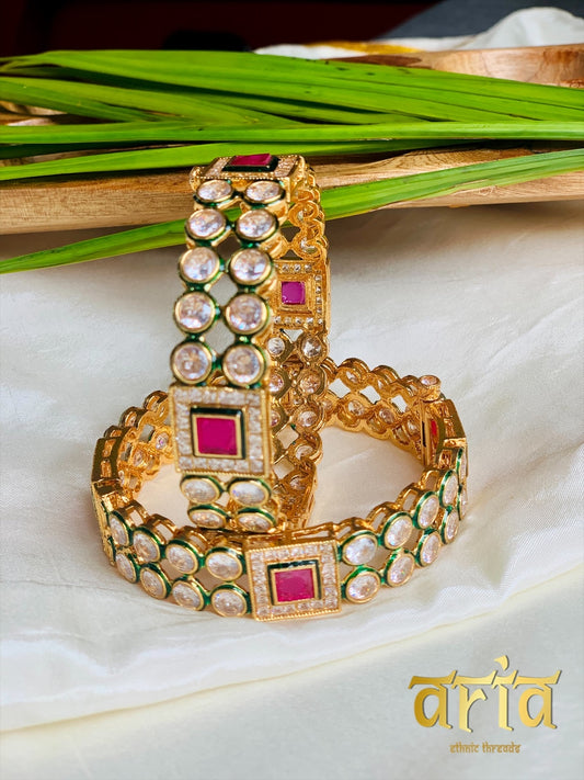 Kundan Polki with AD Kada Bangles