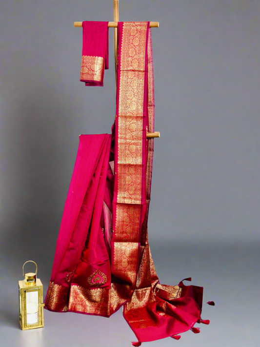 Silk Cotton Saree with Zari Border