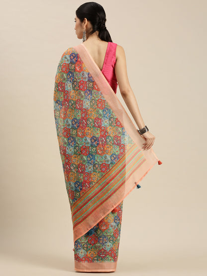 Digital Printed Linen Sarees