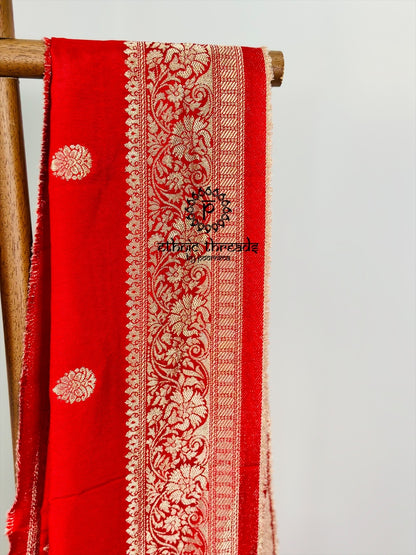 Banarasi Semi Silk Sarees with Antique Zari Border