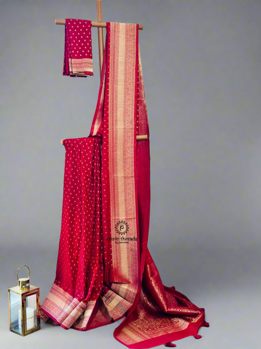 Georgette Banarsi Sarees with Zari Border