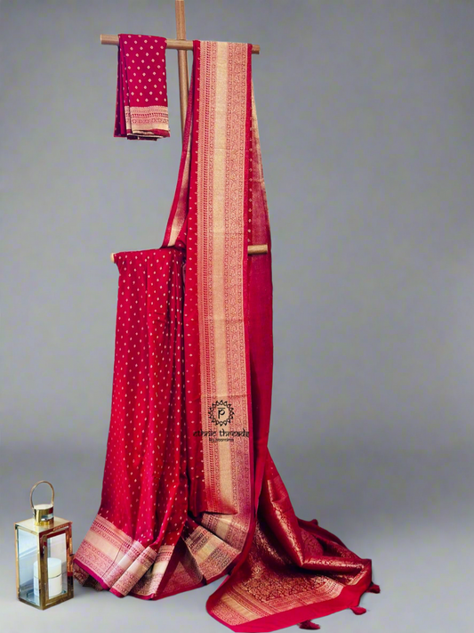 Georgette Banarsi Sarees with Zari Border