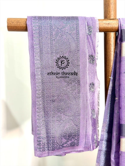 Banarasi Crepe Saree with Zari Borders