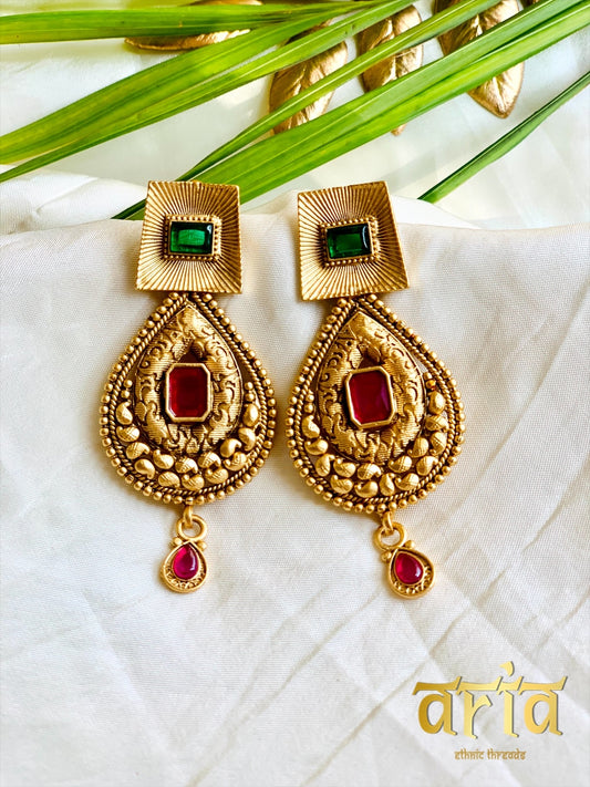 Kundan Gold Danglers