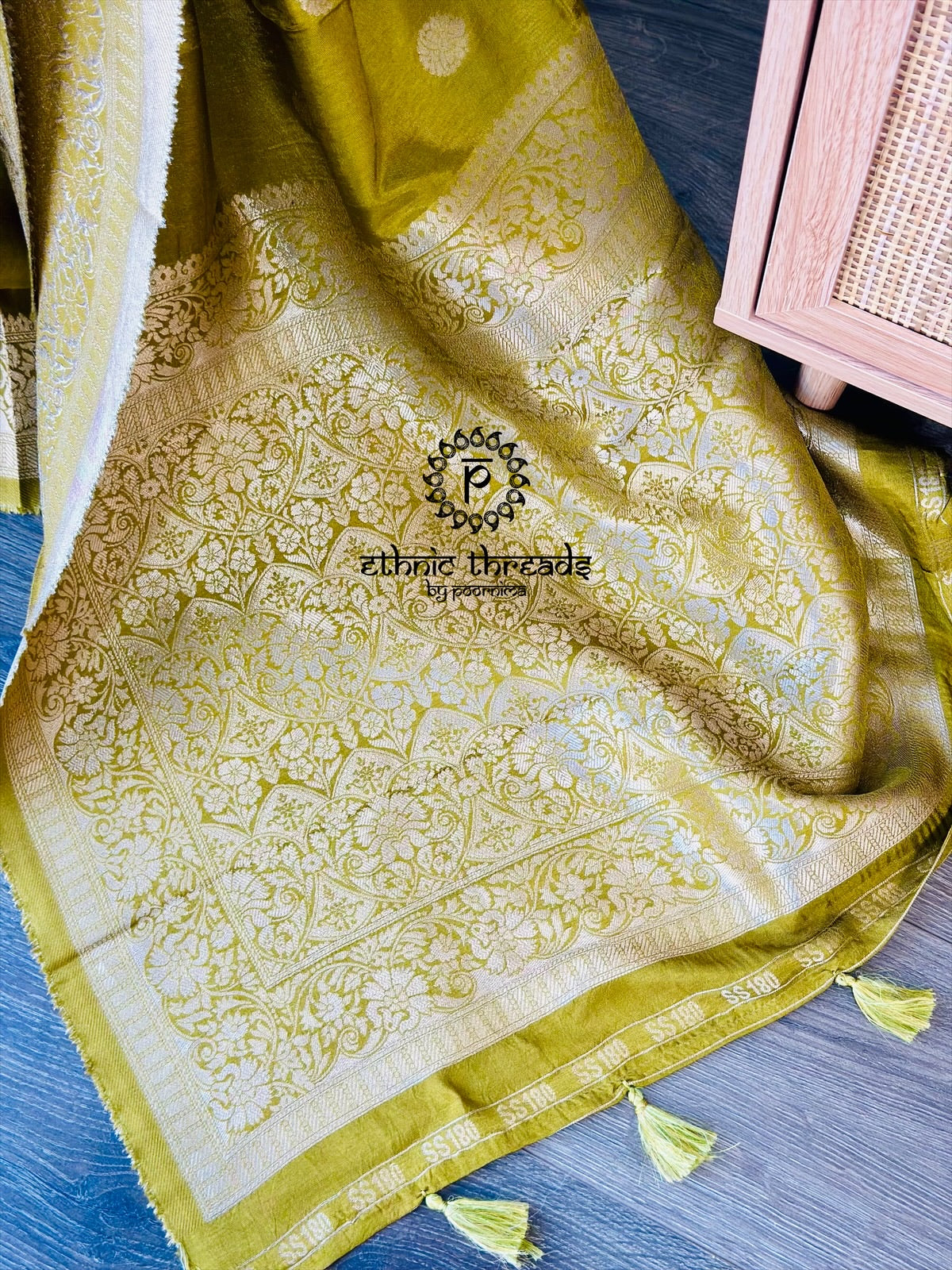 Banarasi Semi Silk Sarees with Antique Zari Border