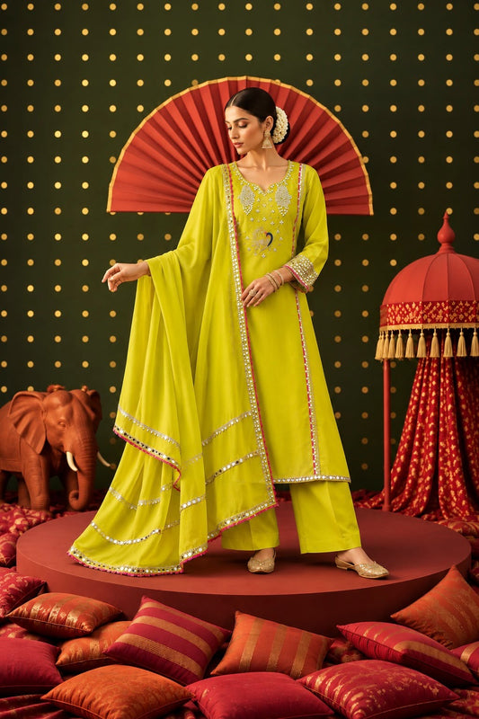 Sunshine Yellow Embellished Suit