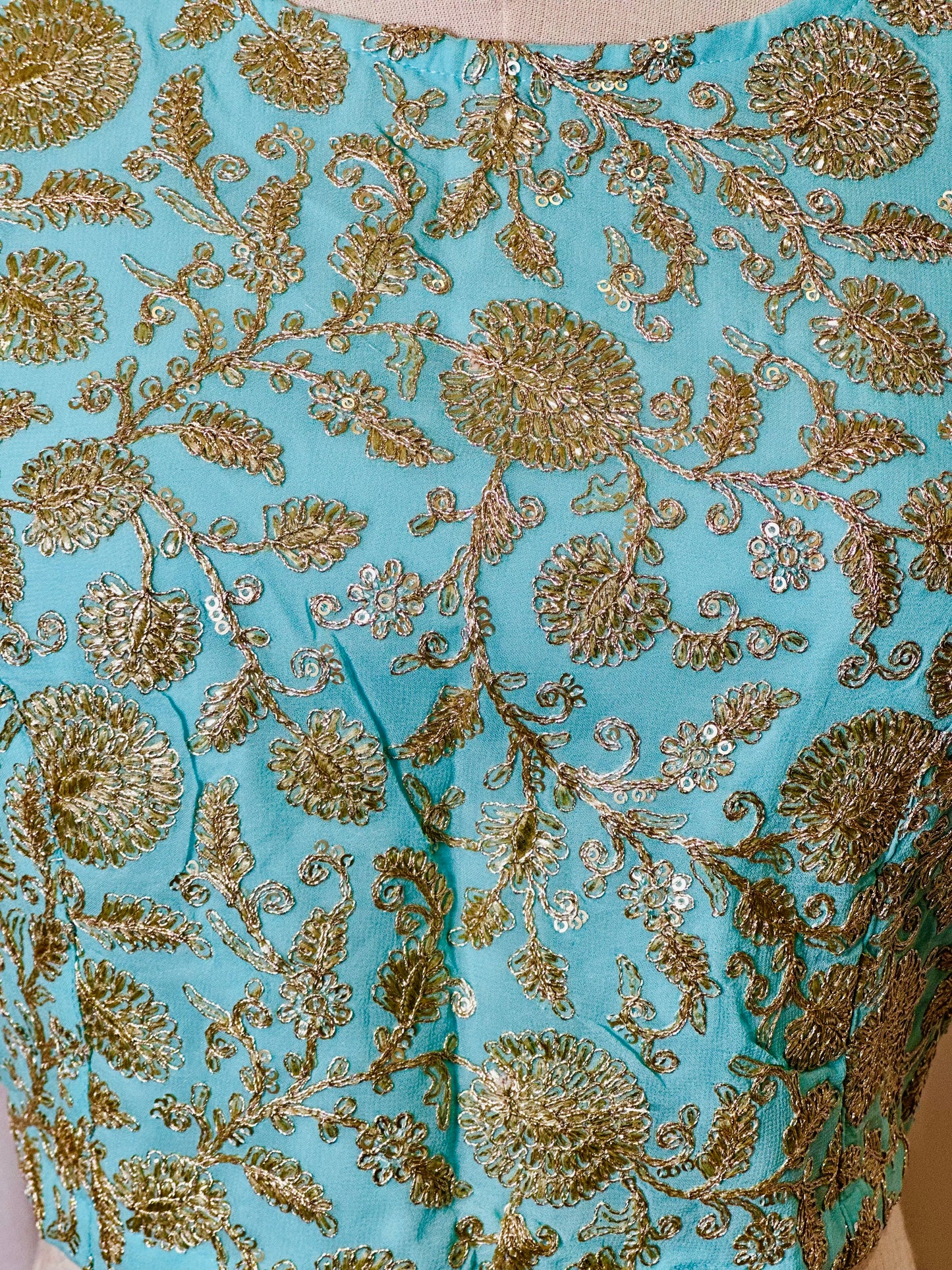 Zari Work Blouses - turquoise