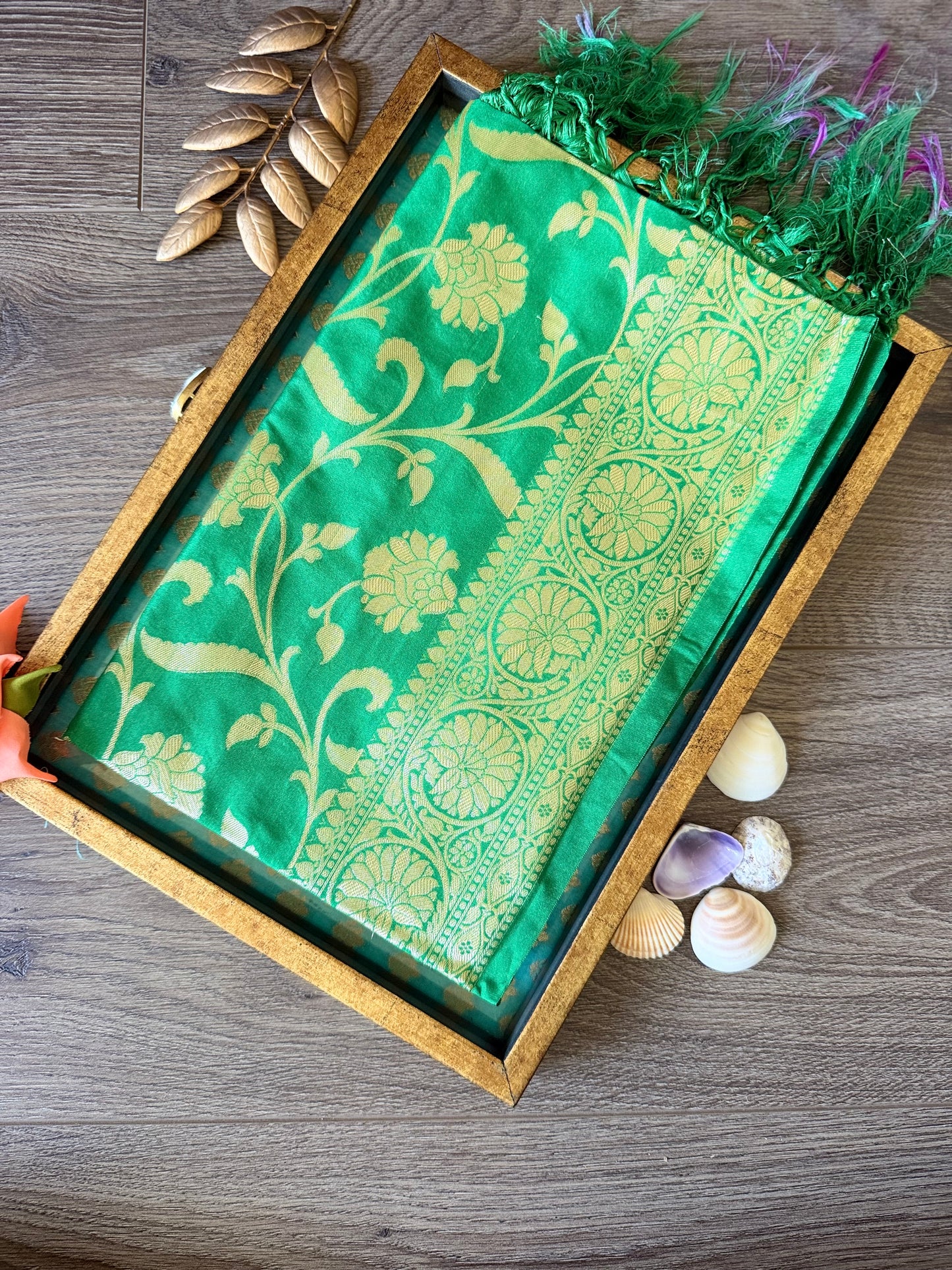 Semi Banarasi Dupatta - Green