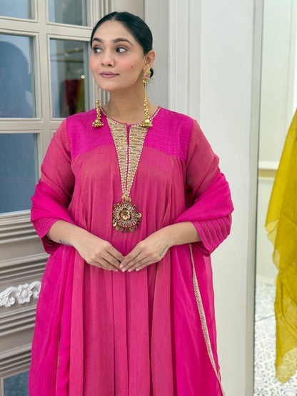 Pink Anarkali Suit Set