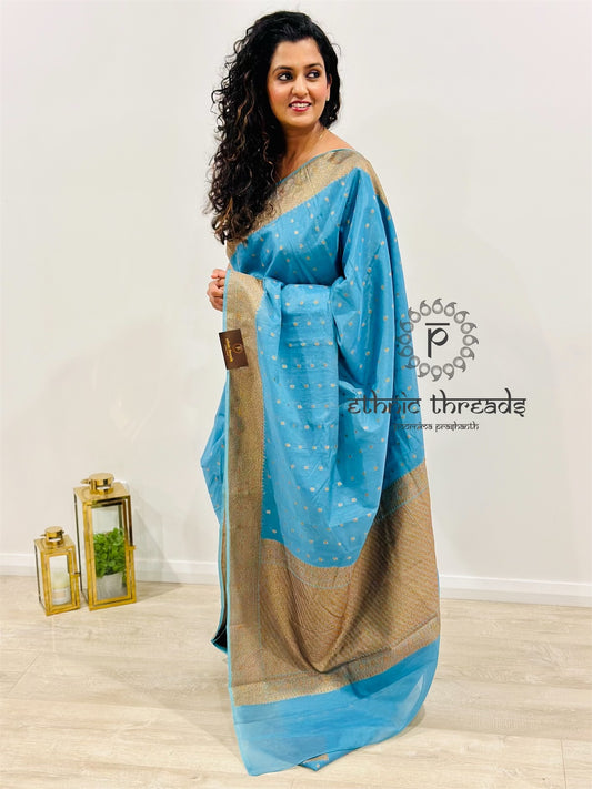 Banarasi Silk Cotton Saree with Zari Border