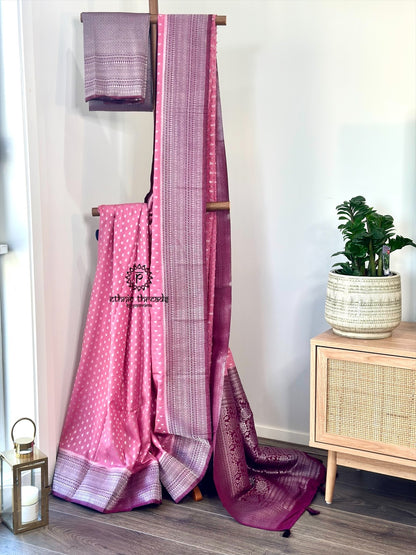 Banarasi Crepe Saree with Zari Borders