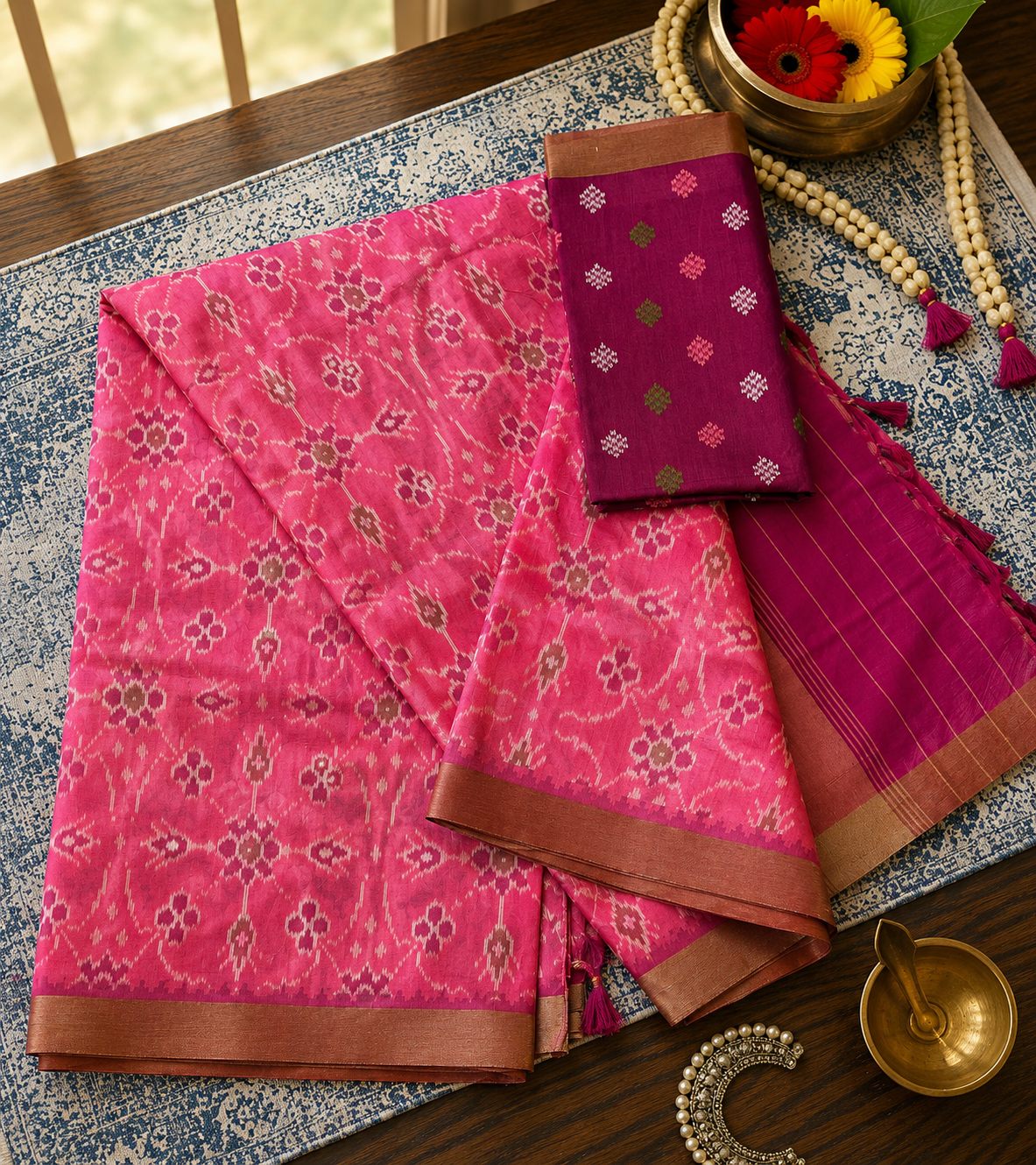 Semi Ikat Pochampally Saree