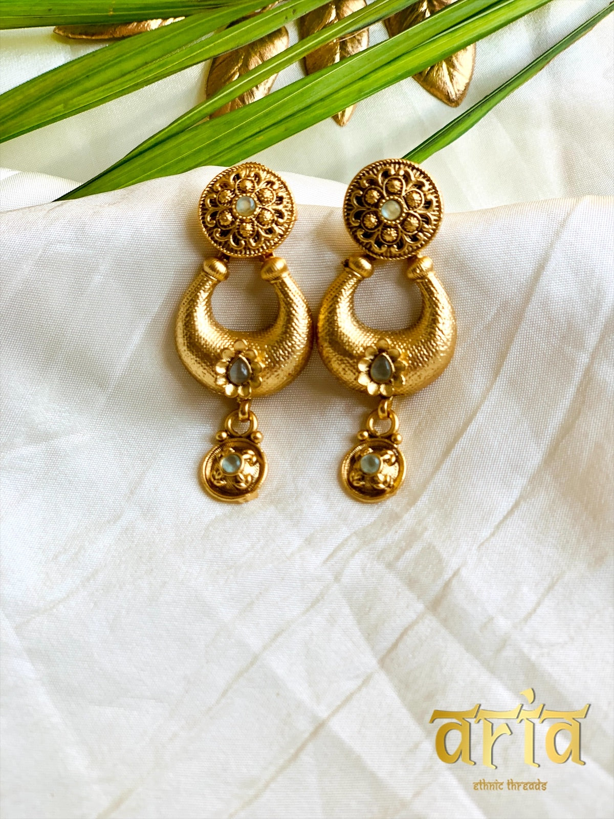 Matt Gold Chandbali Earrings