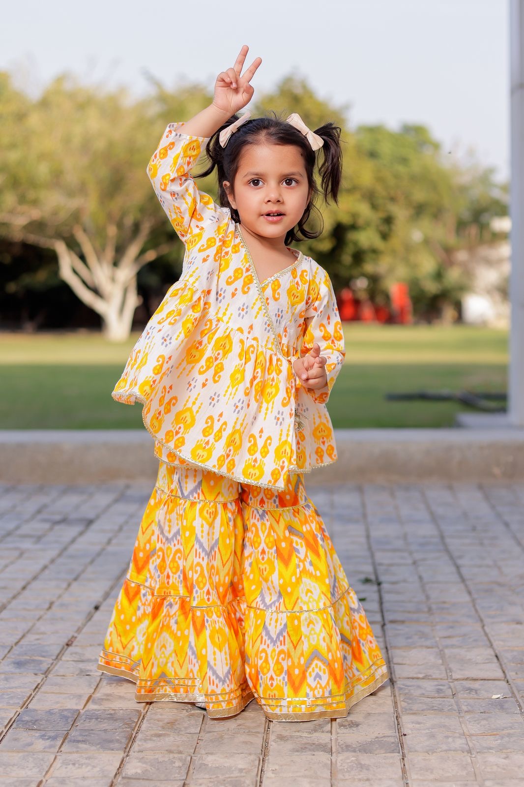 Angrakha Kurti with Sharara