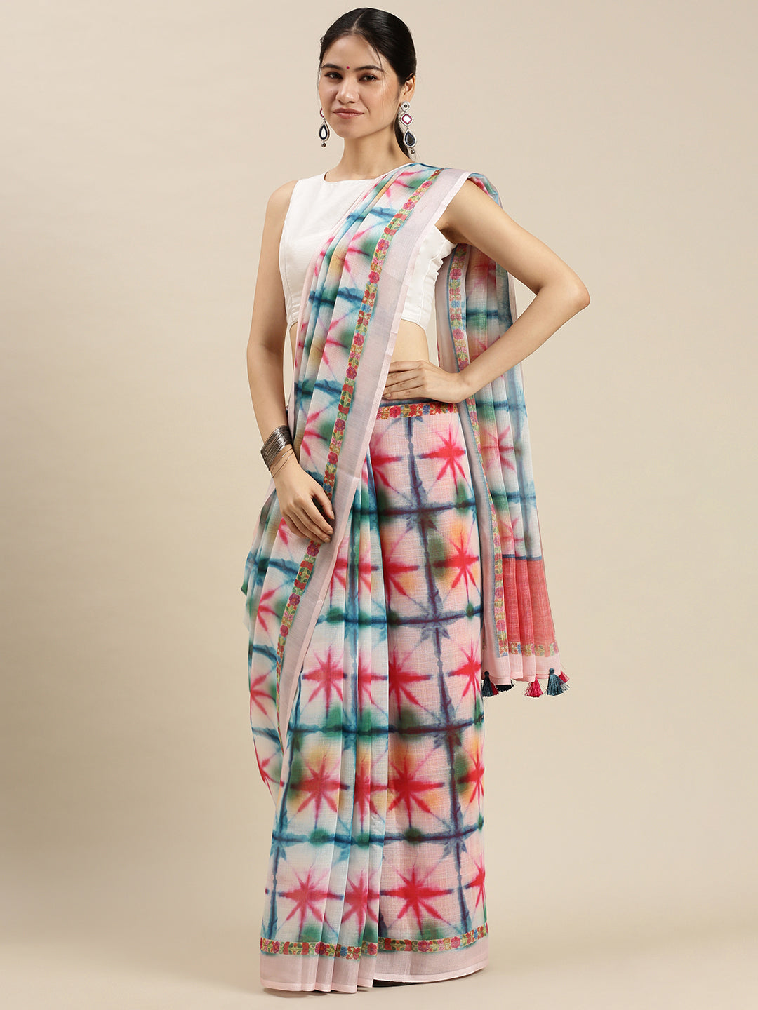 Digital Printed Linen Sarees