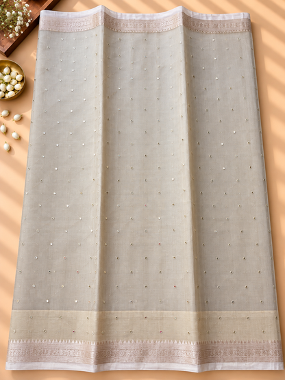 Soft Tissue Saree with Mirror Work