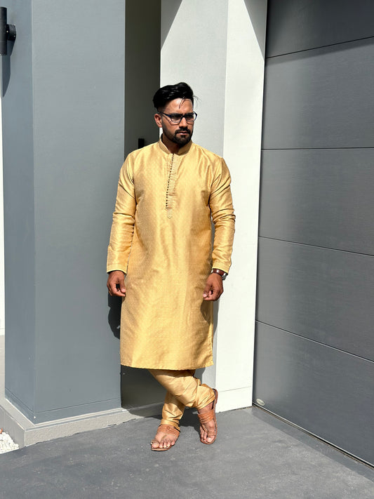 Brocade Mens Long Kurta set