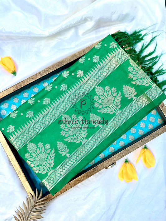 Semi Banarasi Dupatta - Green