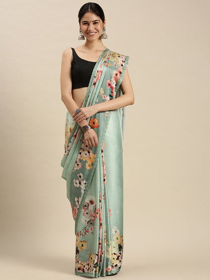 Digital Printed Satin Sarees