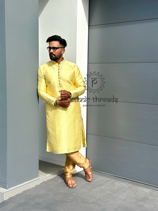 Brocade Mens Long Kurta set