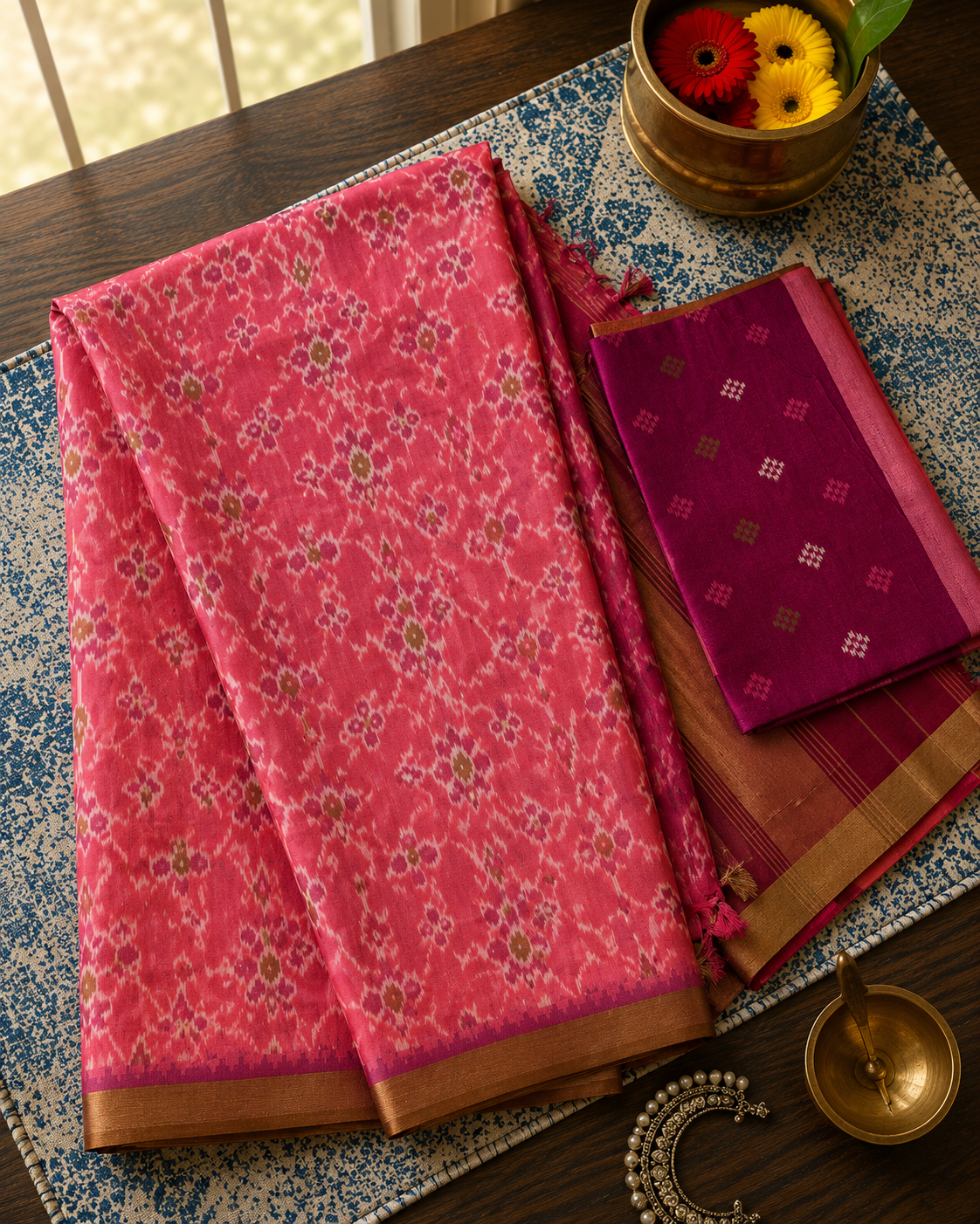 Semi Ikat Pochampally Saree