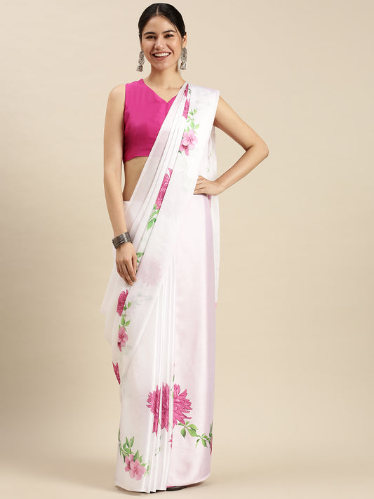 Digital Printed Satin Sarees