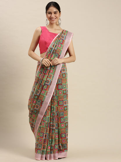 Digital Printed Linen Sarees