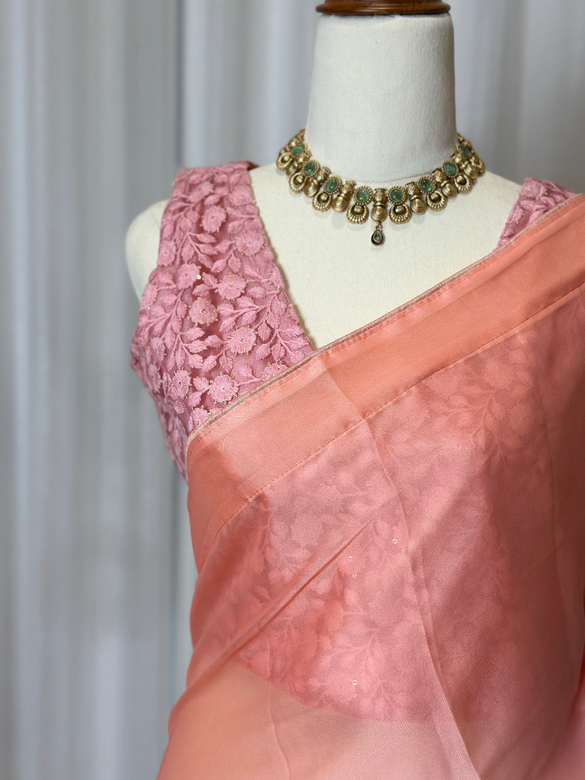 Ombré Shaded Chiffon Saree and Designer Blouse