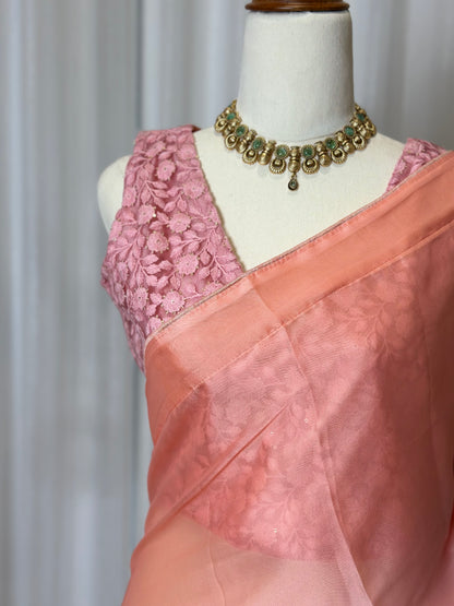 Ombré Shaded Chiffon Saree and Designer Blouse