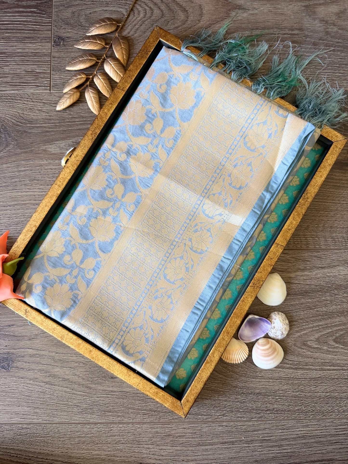 Semi Banarasi Dupatta - Grey
