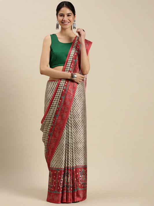 Digital Printed Satin Sarees