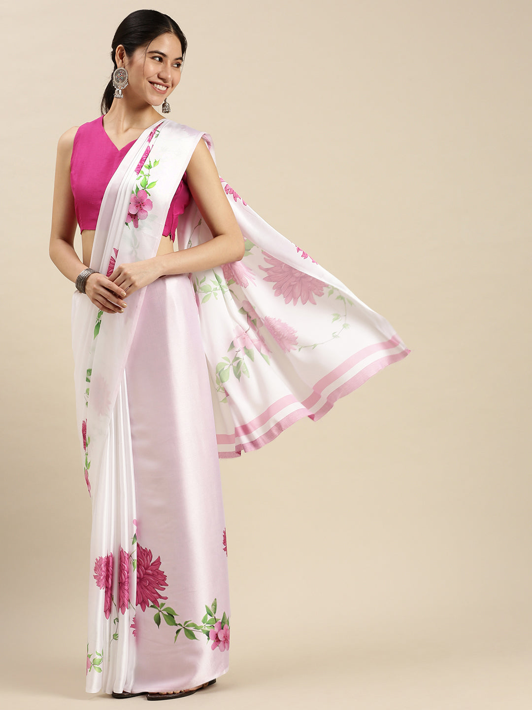 Digital Printed Satin Sarees