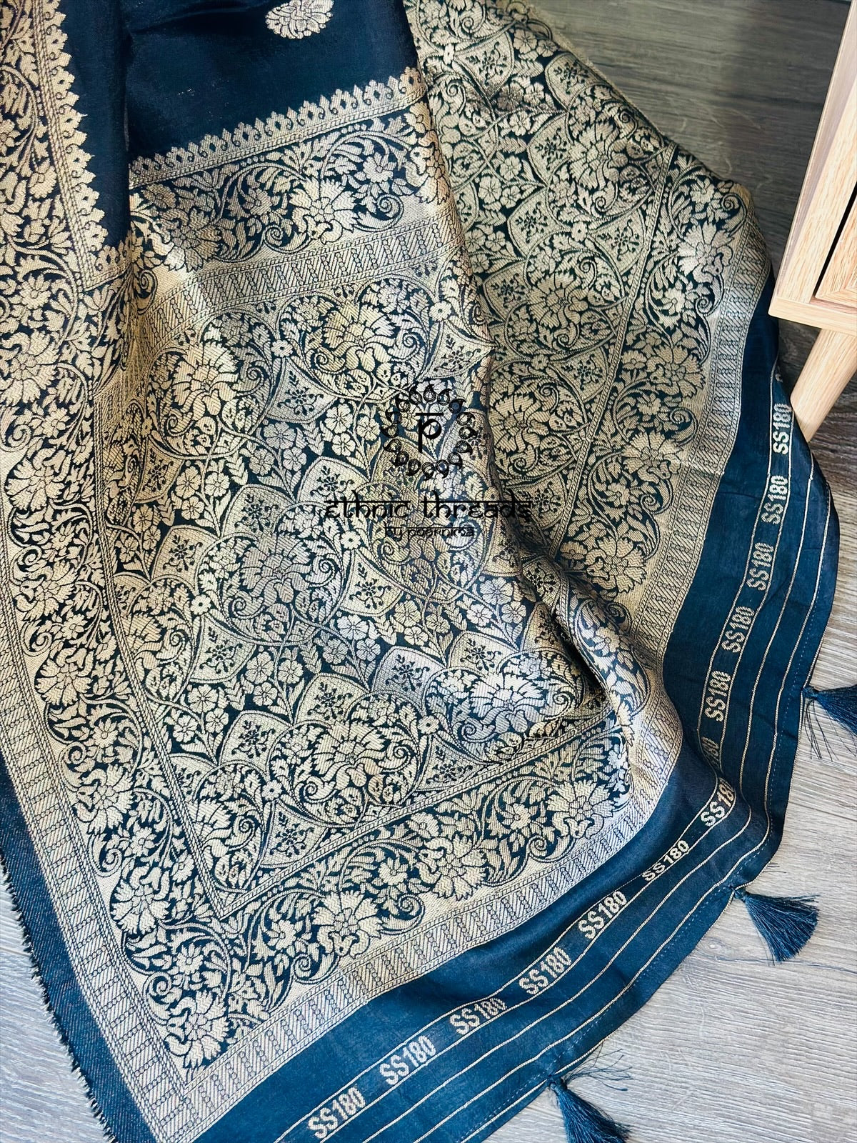 Banarasi Semi Silk Sarees with Antique Zari Border