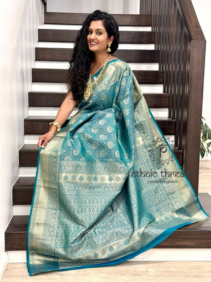 Kanchipuram Semi Silk Saree with Pre stitched Blouse