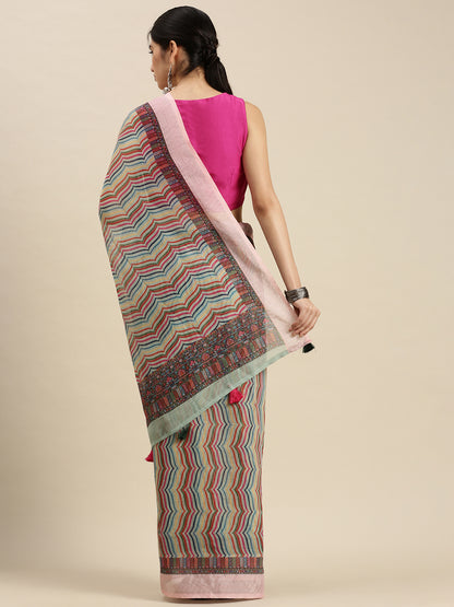 Digital Printed Linen Sarees