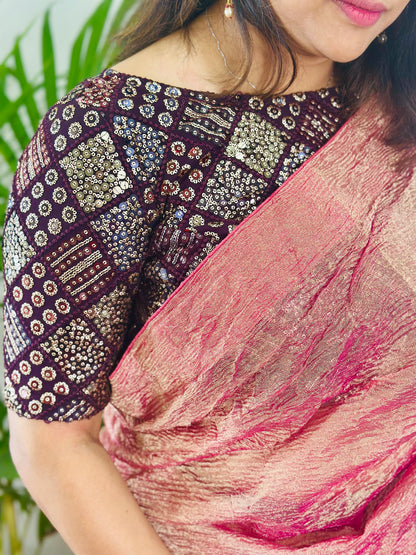 Crush Tissue Saree( Blouse not included)