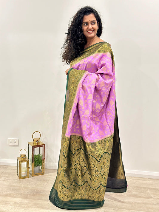 Georgette Banarsi Sarees with Zari Border