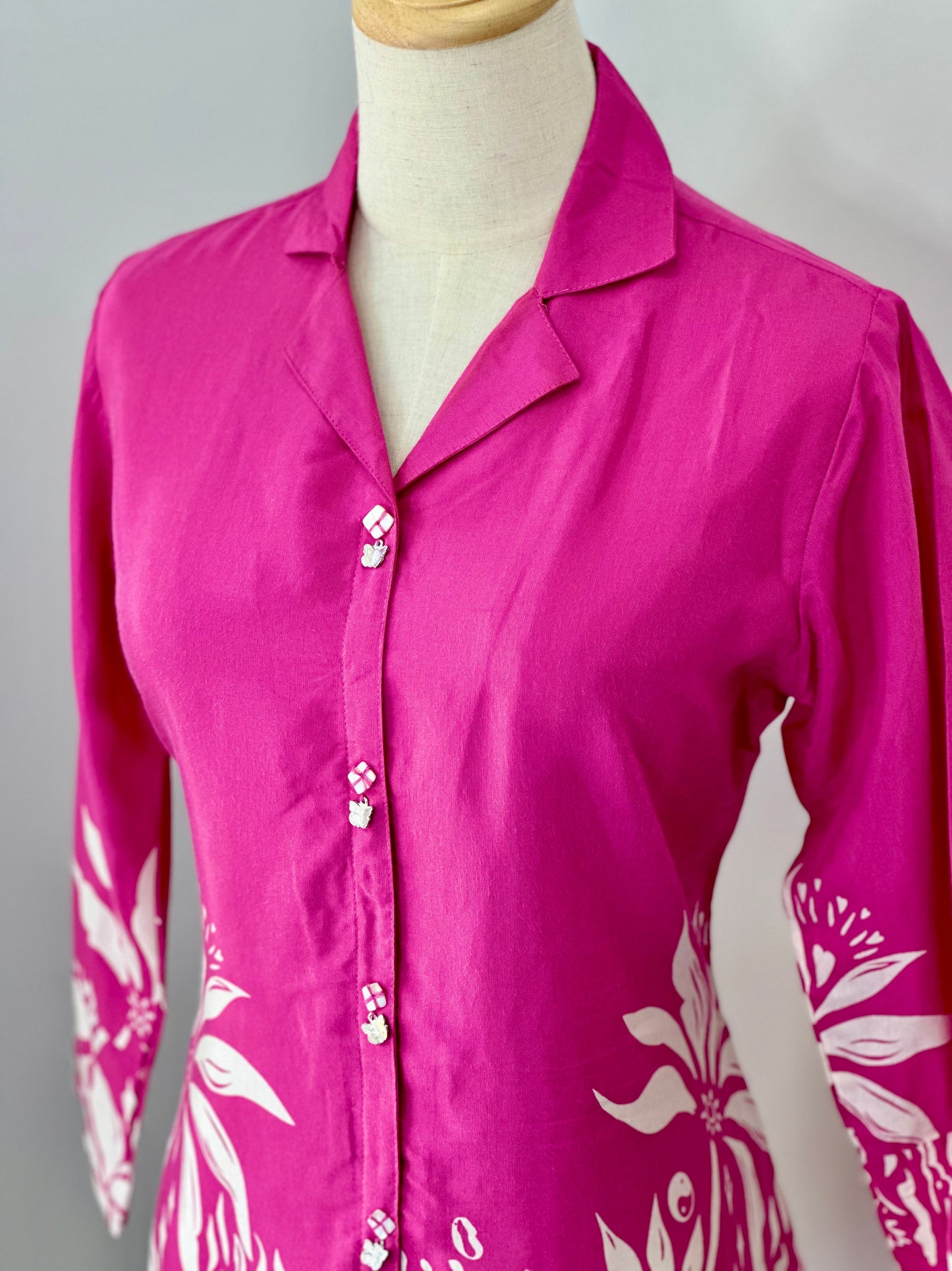 Pink Shirt Style Short Kurti / Top