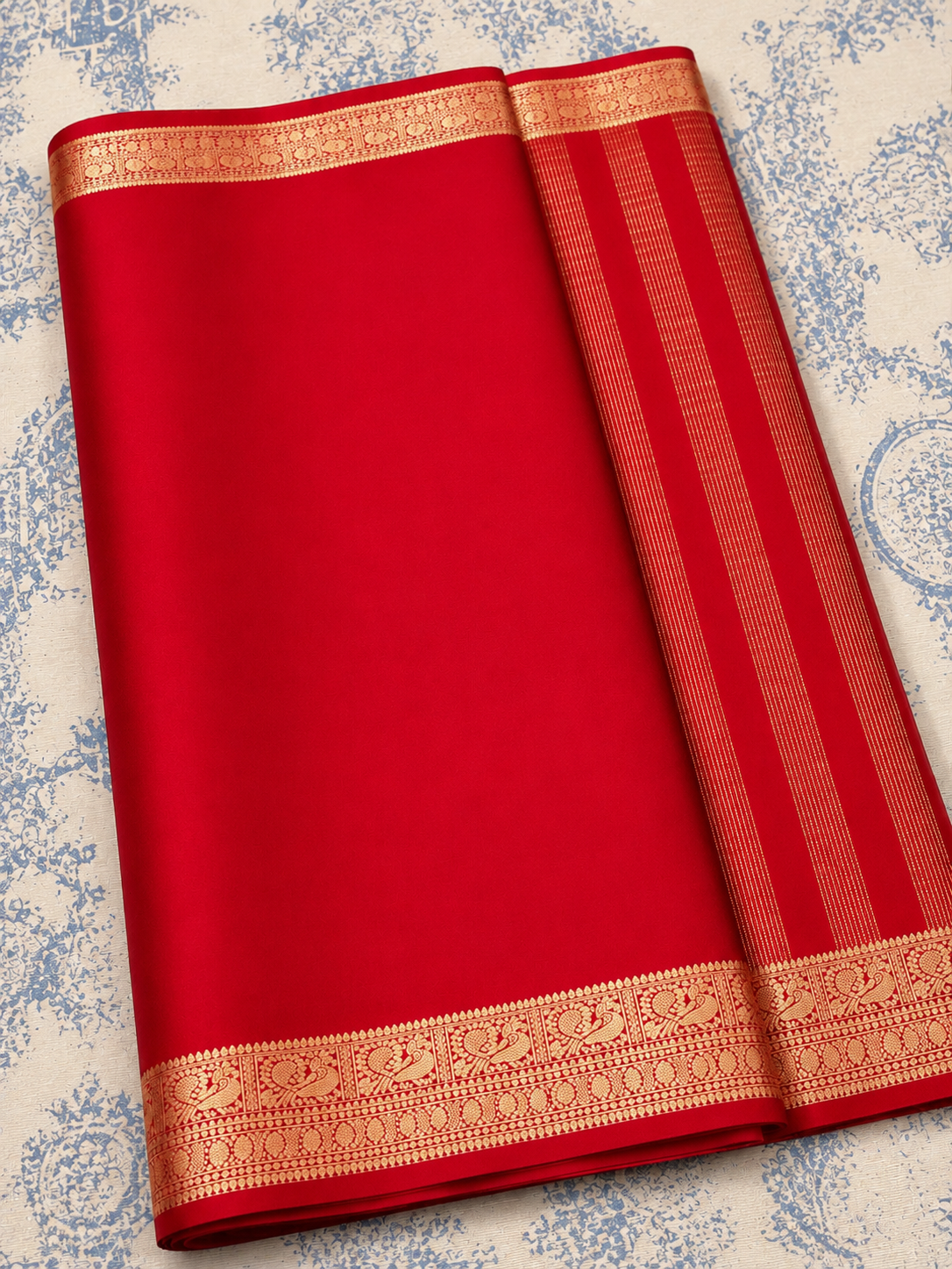 Semi Mysore Silk Saree with Rich Zari Border