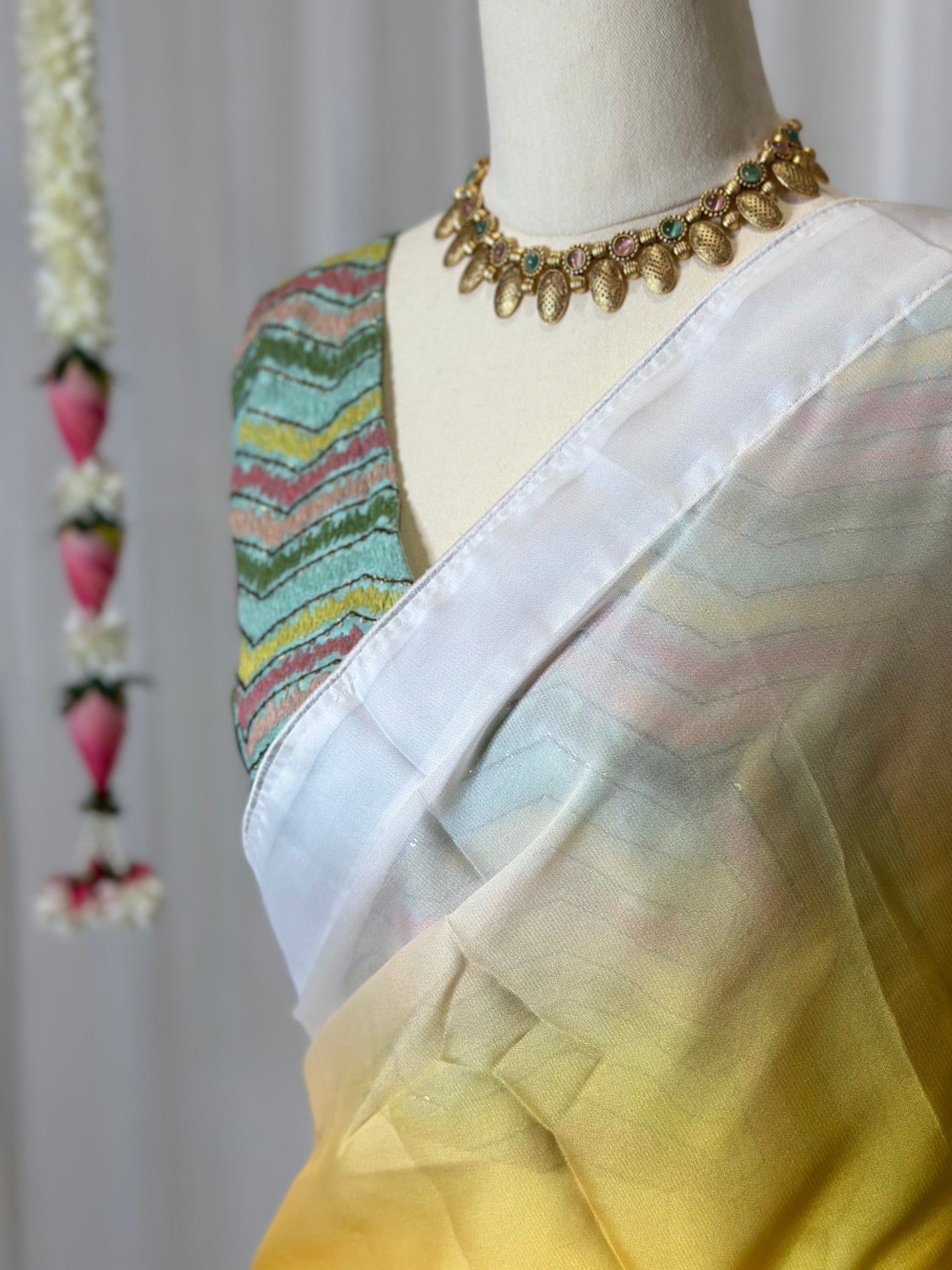 Ombré Shaded Chiffon Saree and Designer Blouse