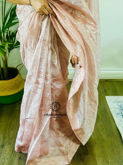 Crush Tissue Saree( Blouse not included)