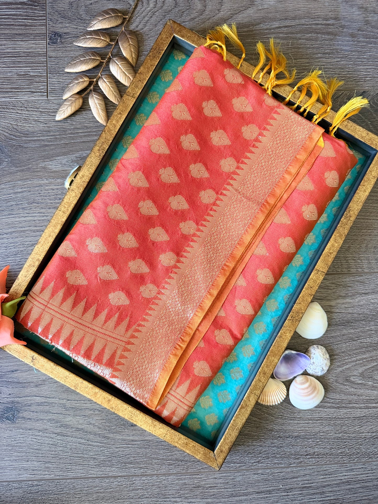 Semi Banarasi Dupatta - Orange