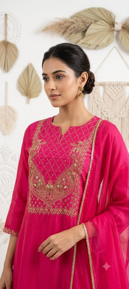 Pink Embroidered Salwar Set