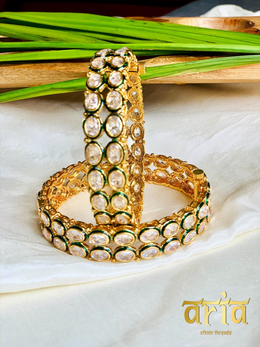 Kundan Polki with AD Kada Bangles